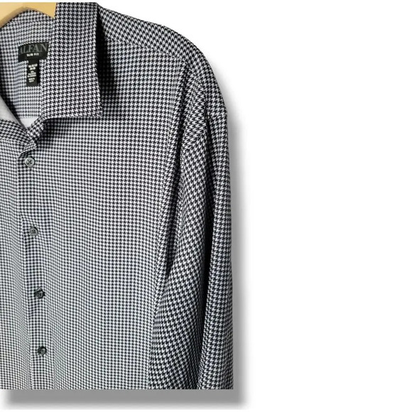 Alfani Men's Slim Fit Houndstooth Dress Shirt - Picture 4 of 8